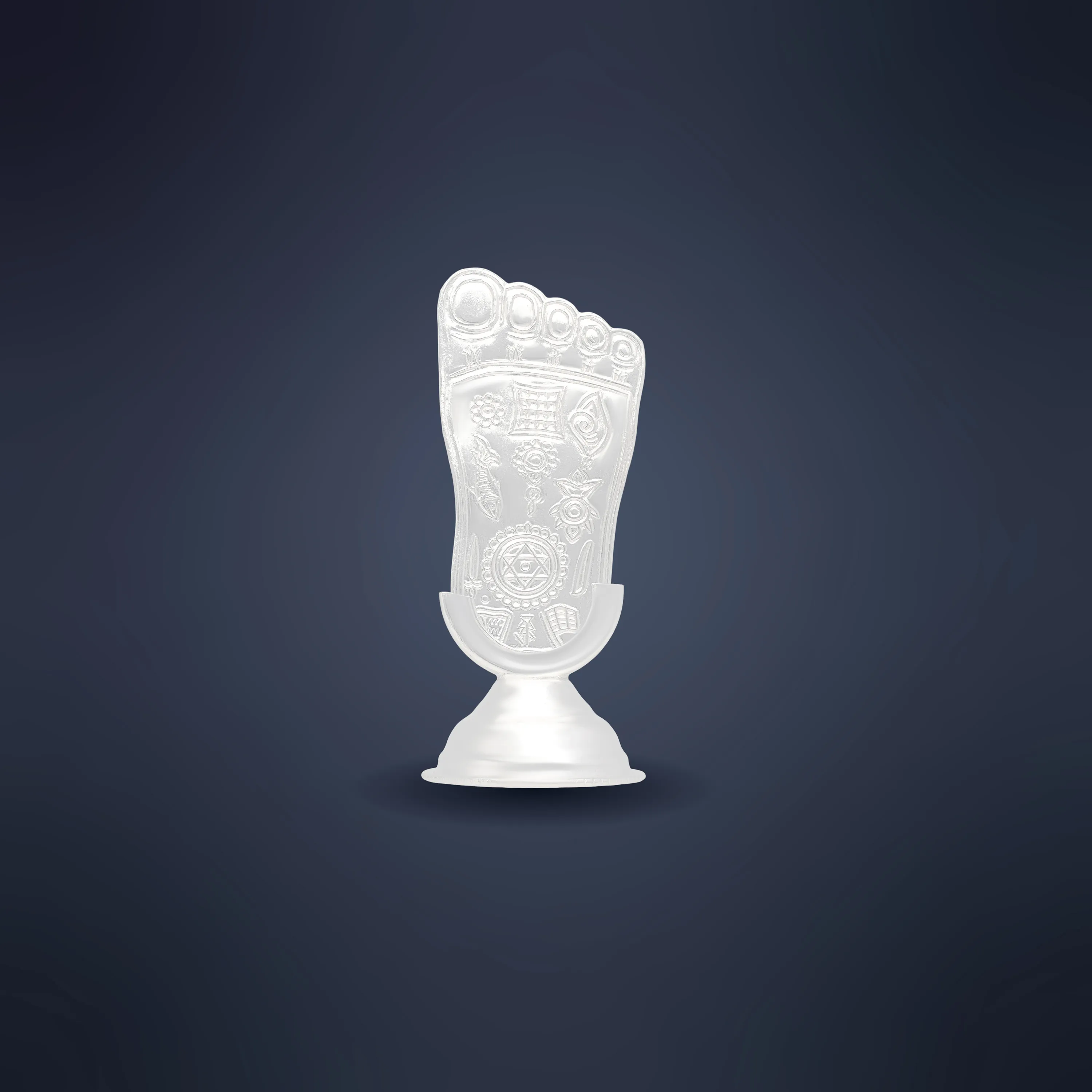 Finely Detailed And Crafted Silver Paduka