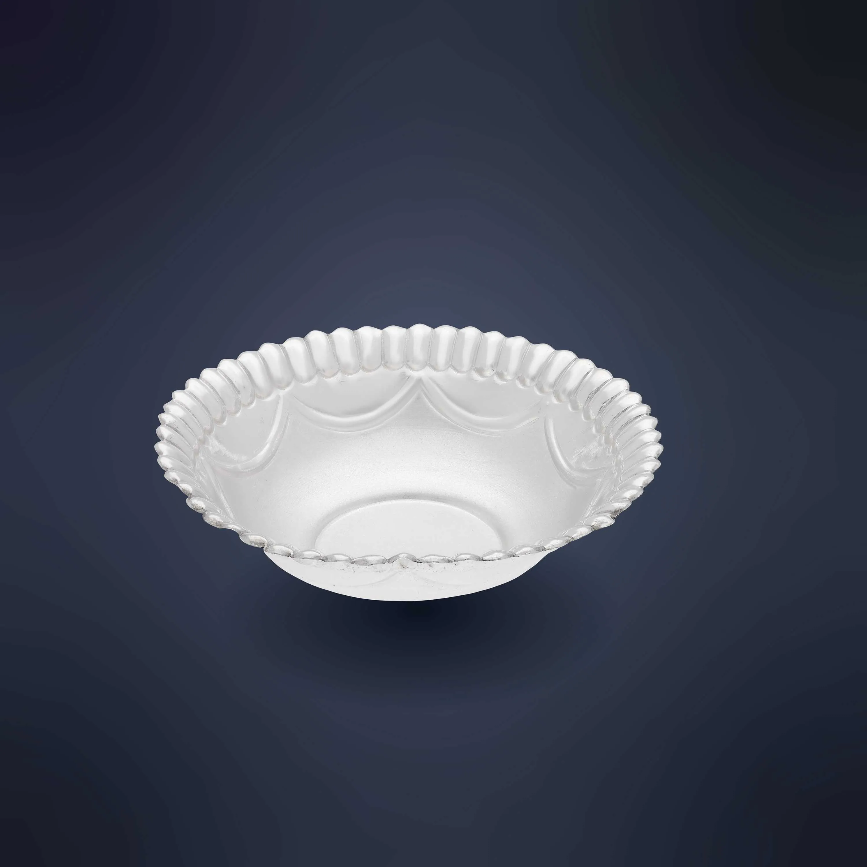 Classic Matte Finished And Detailed Silver Bowl
