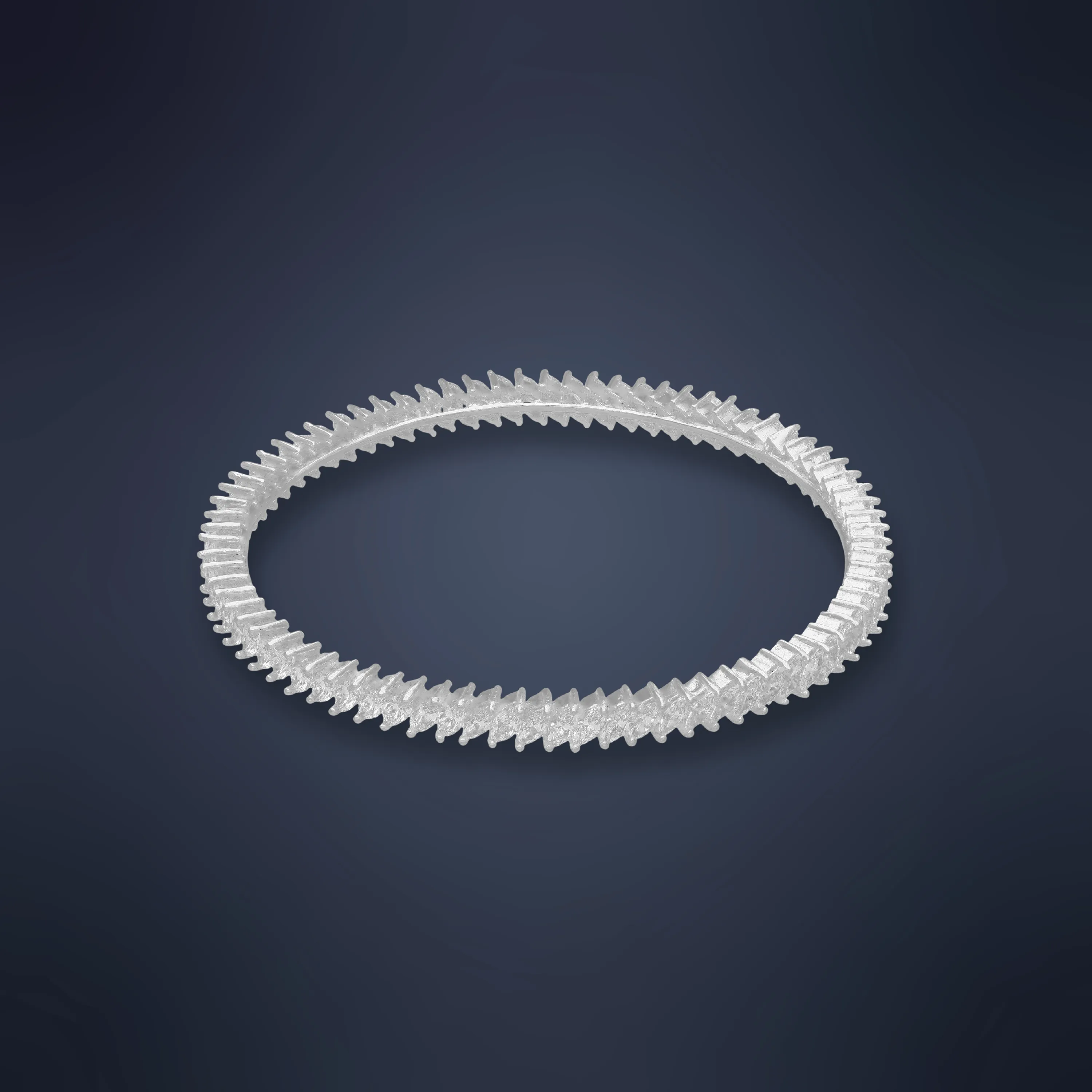 Finely Detailed And Swarovski Studded Silver Bangles