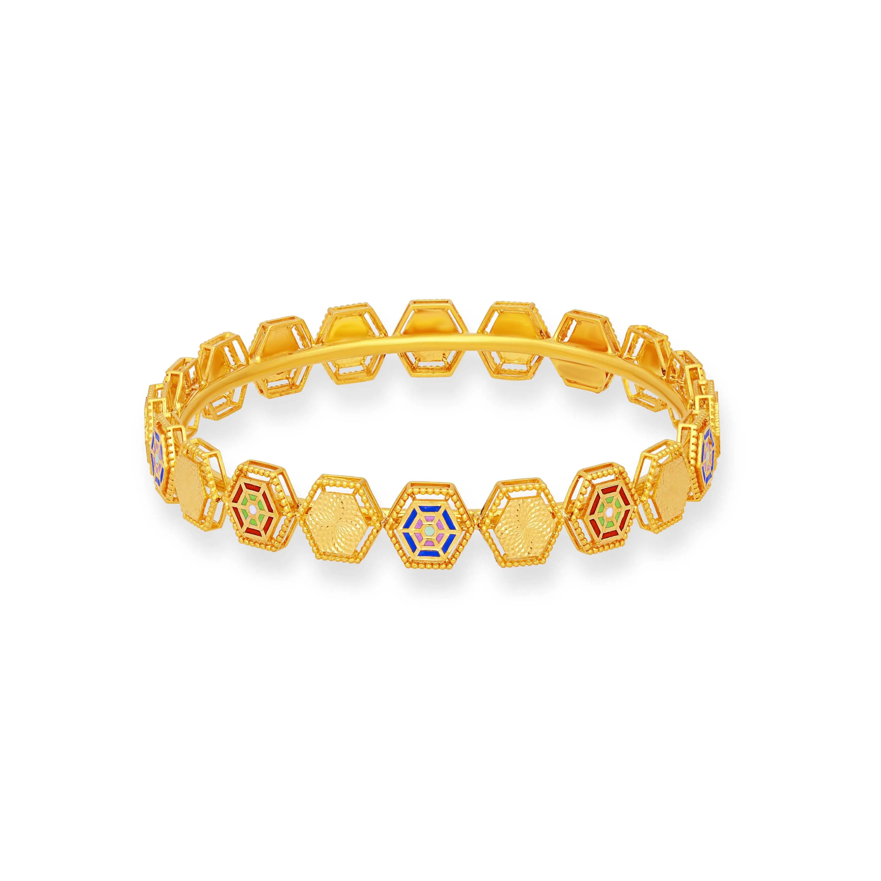 One Of Its Kind Traditional Pattern 22KT Gold Bangles For Women