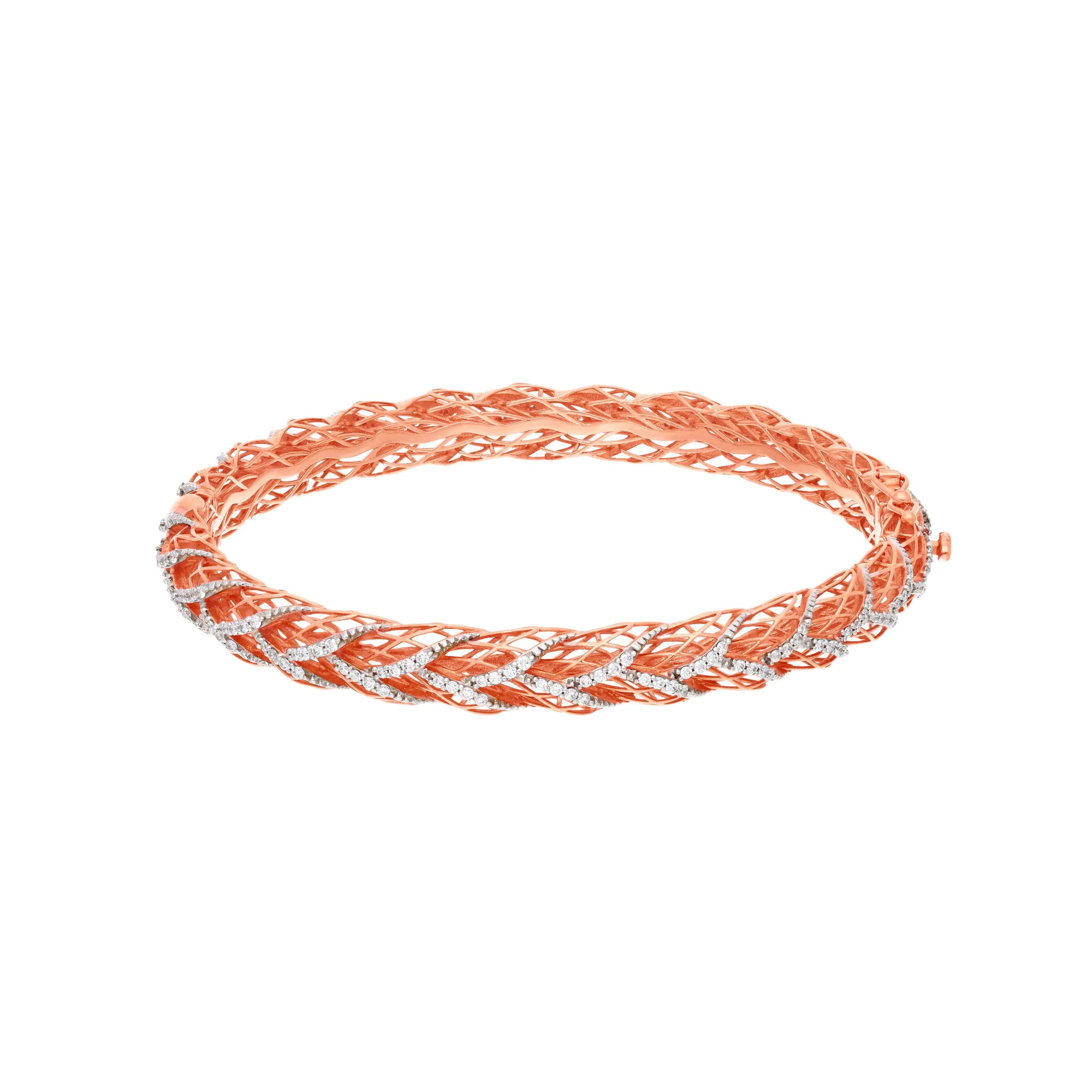 Charming Intricately Detailed 18KT Diamond Party Wear Bangle