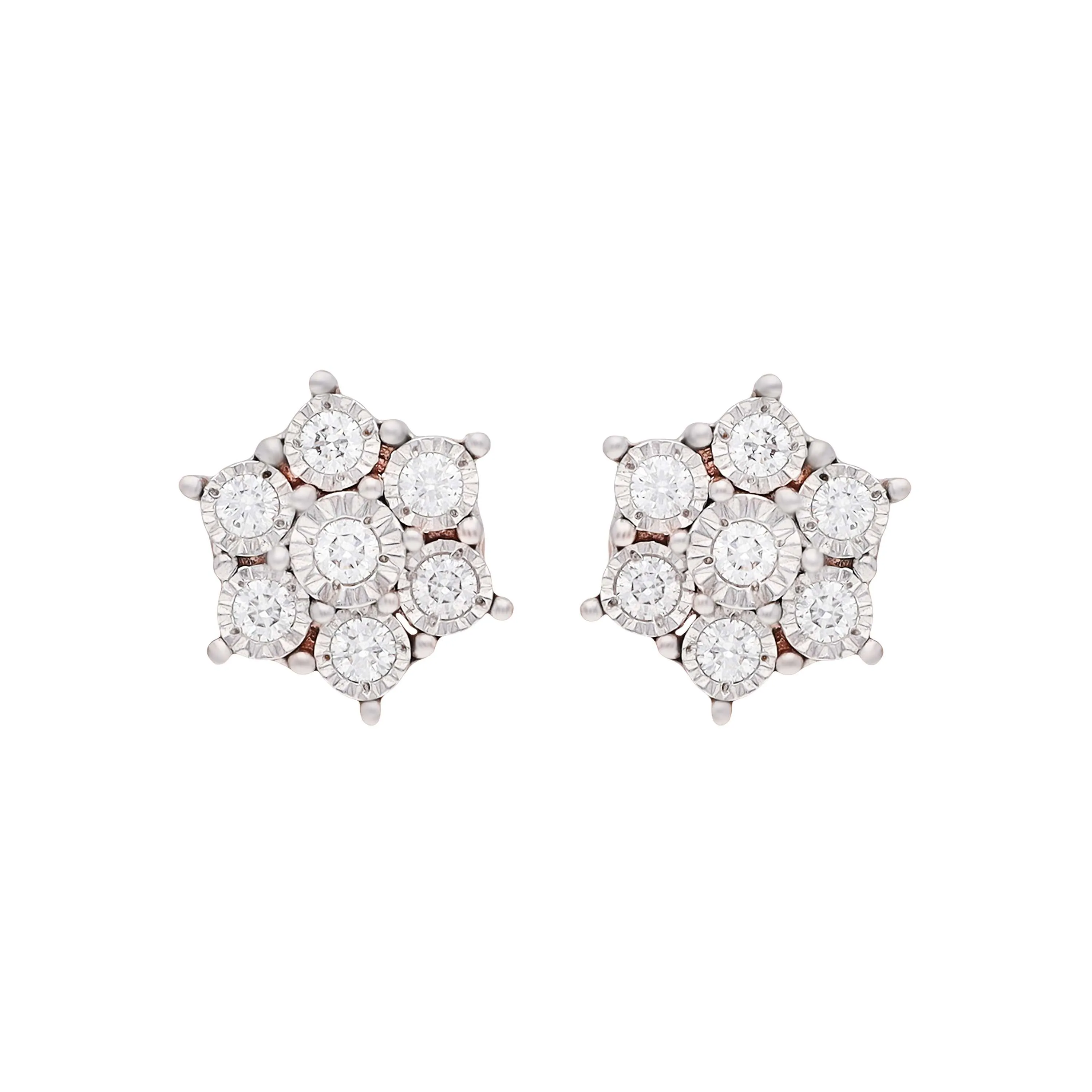 Glamorously Detailed And Diamond Studded 18KT Rose Gold Studs