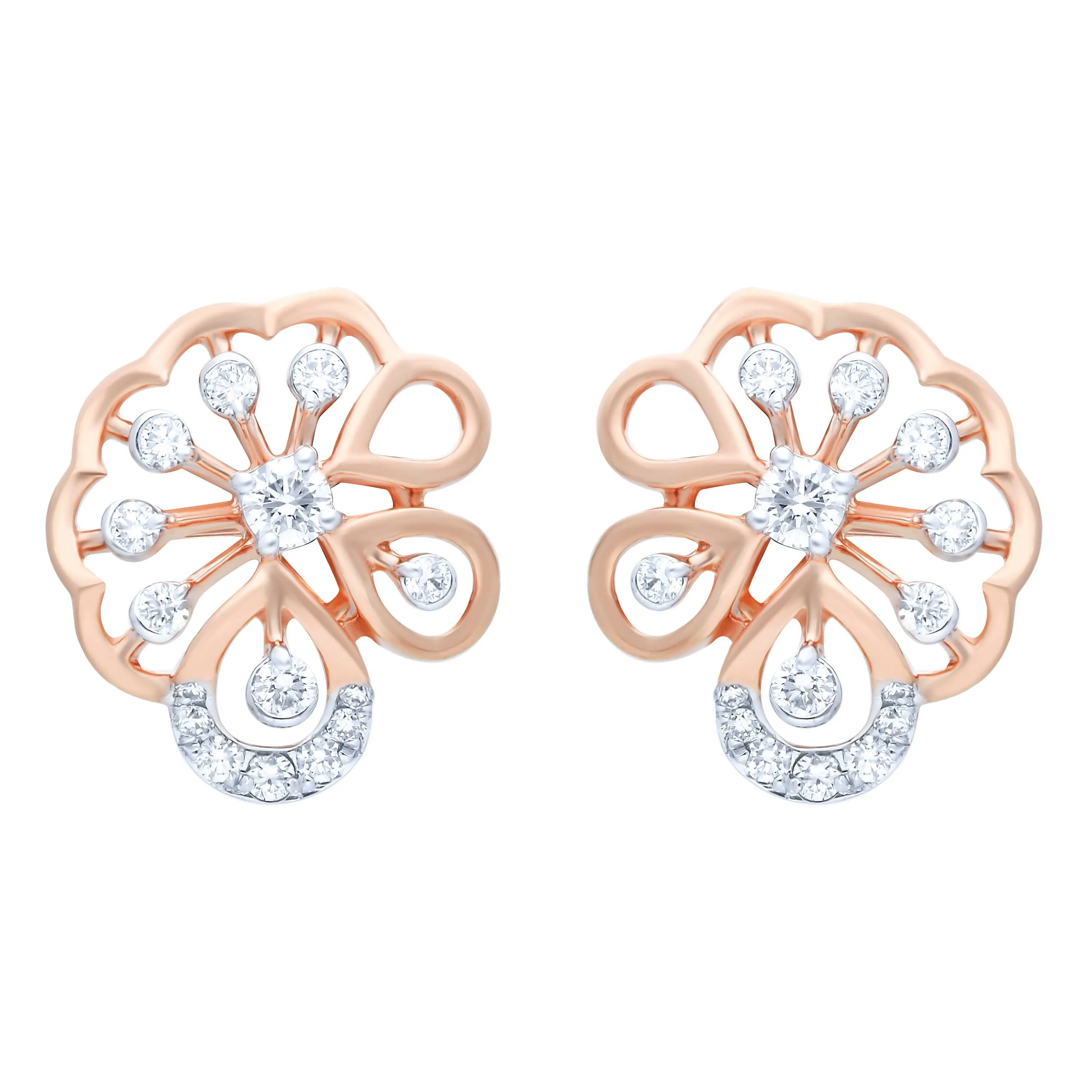 Oriental Diamond Studs in 18KT Rose Gold