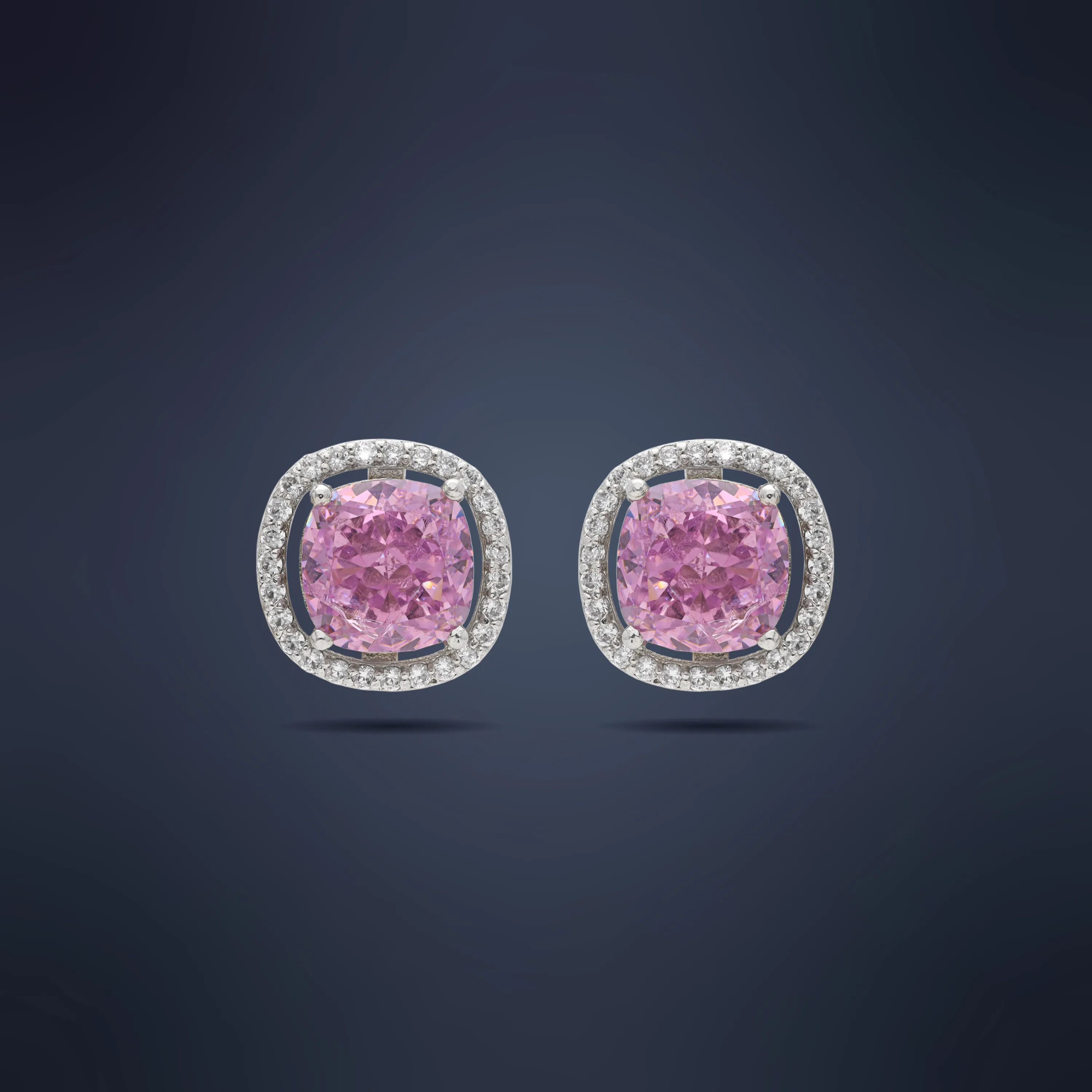 Finely Detailed And Swarovski Studded Silver Studs