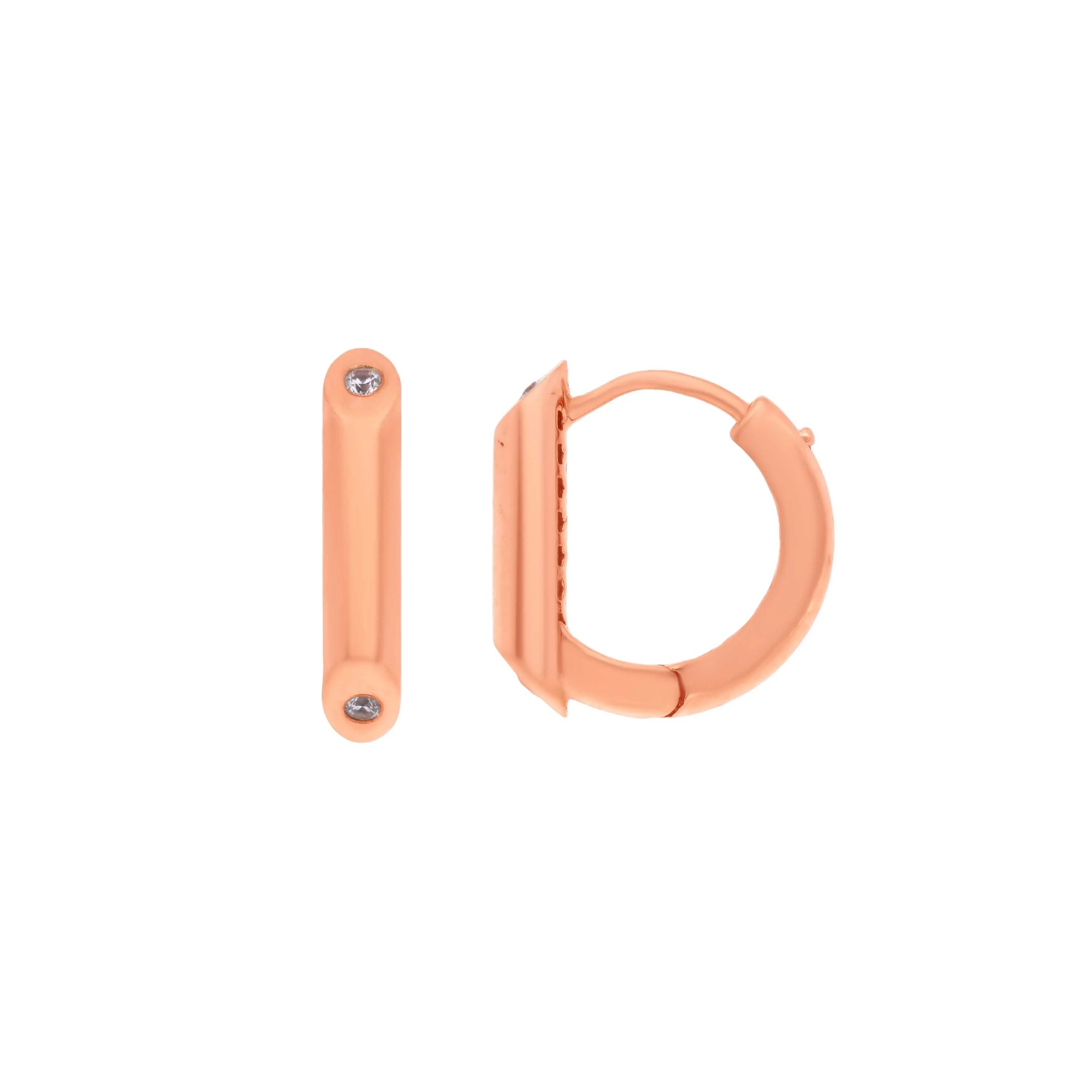 Gorgeously Detailed And Studded 18KT Rose Gold Ring Studs