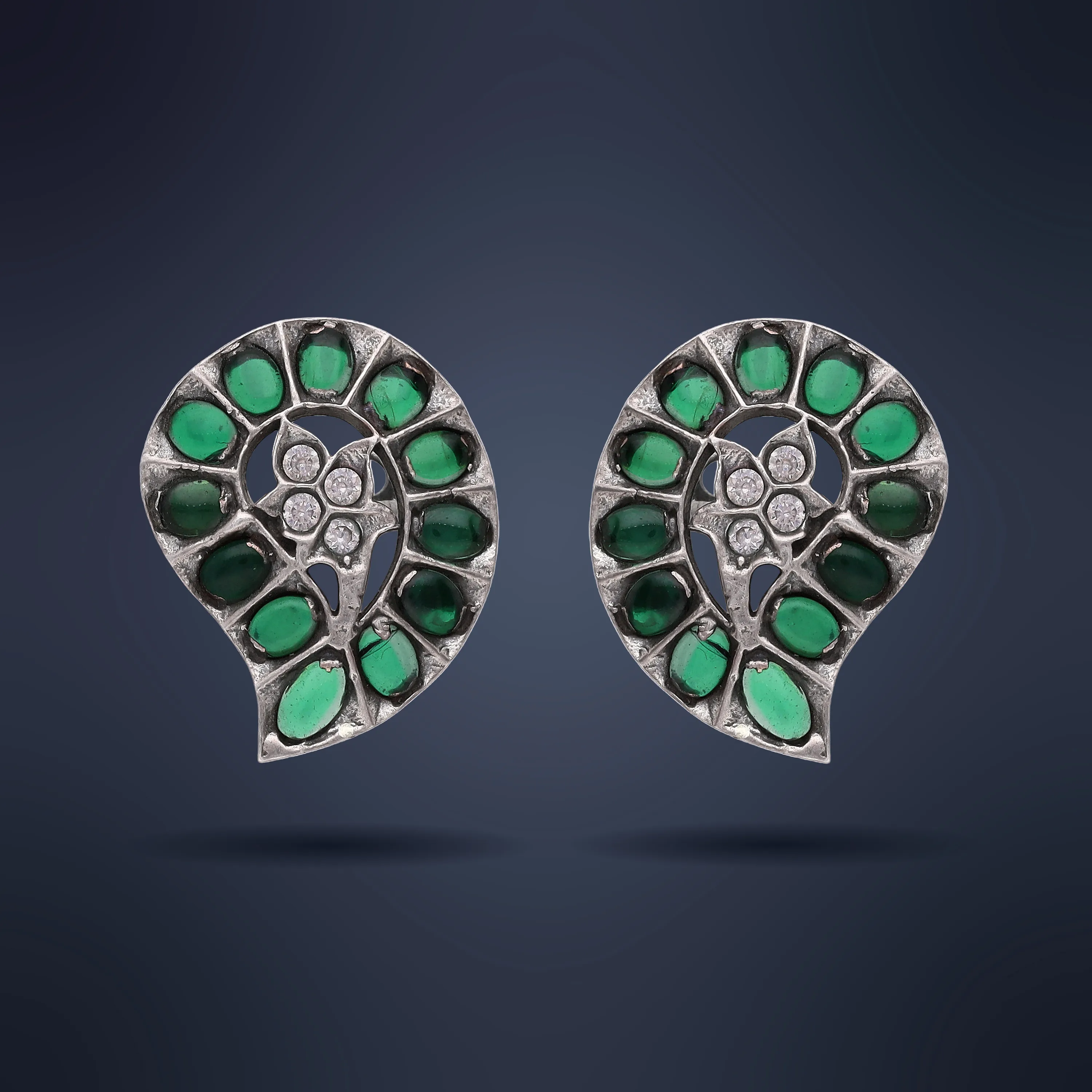 Antique Finished And Detailed Silver Studs