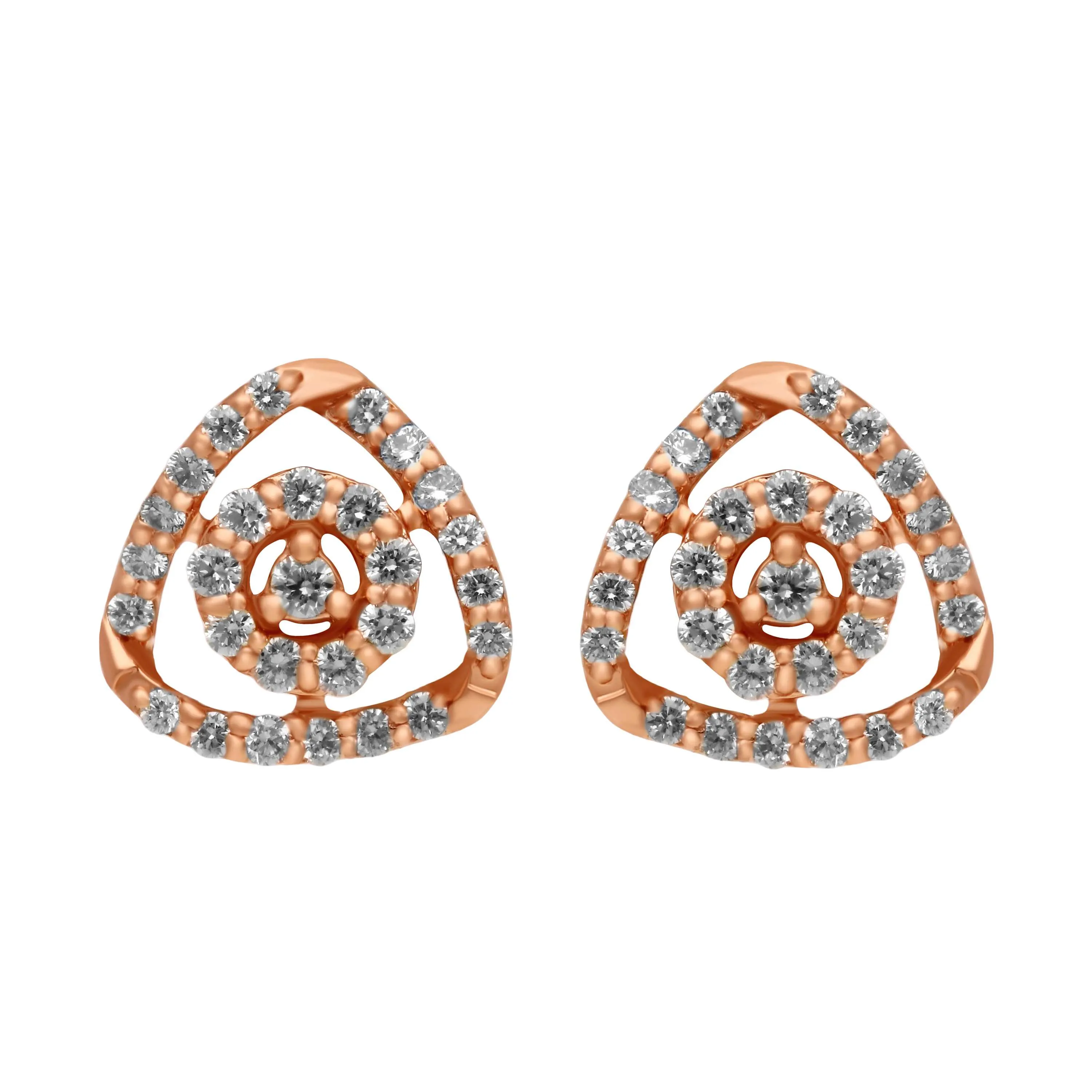 One Of Its Kind Intricately Detailed 18KT Diamond Studs