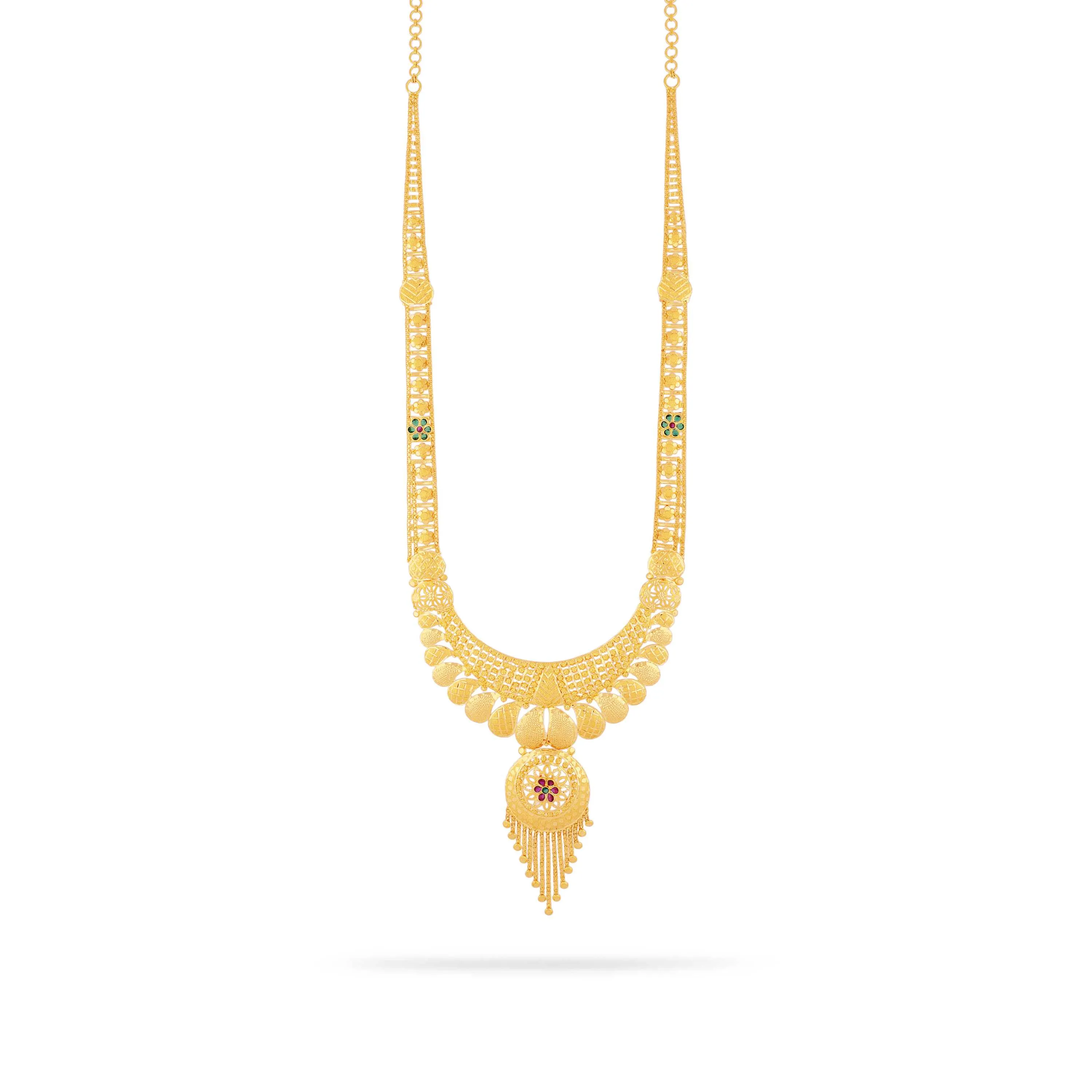 Specially Crafted And Studded 22KT Gold Haaram For Women