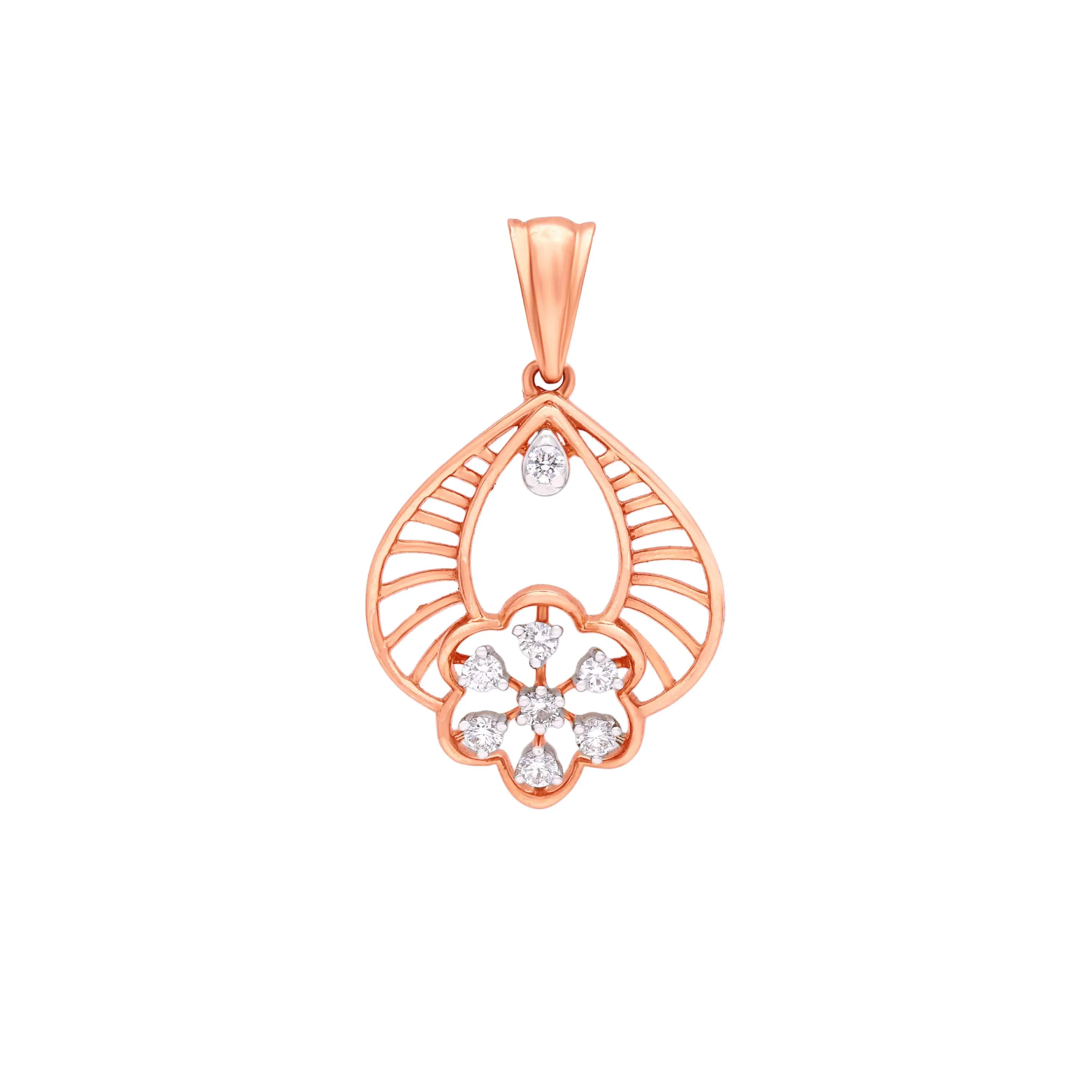 Finely Detailed And Diamond Studded 18KT Rose Gold Locket