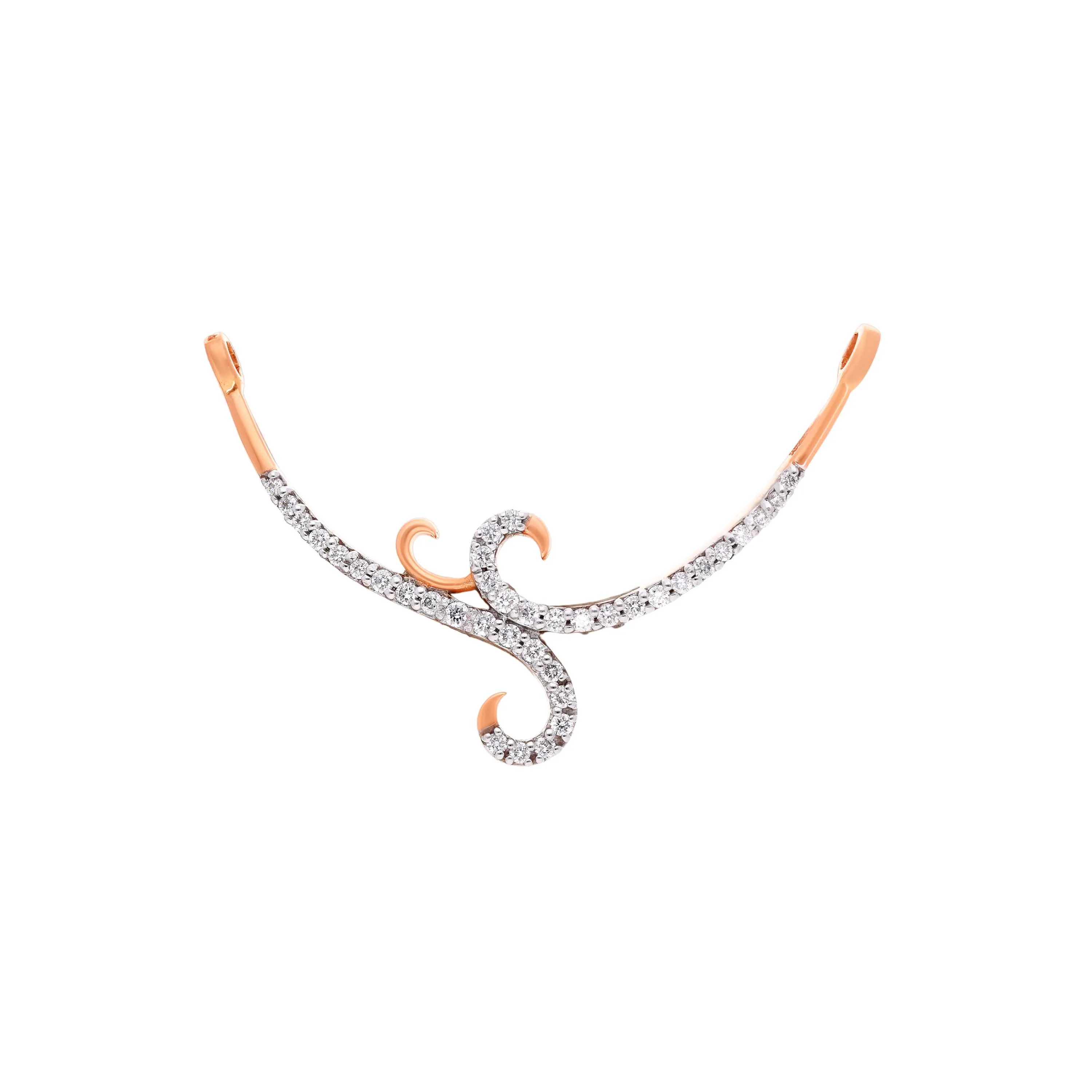 Glamorously Detailed And Diamond Studded 18KT Rose Gold Tanmaniya