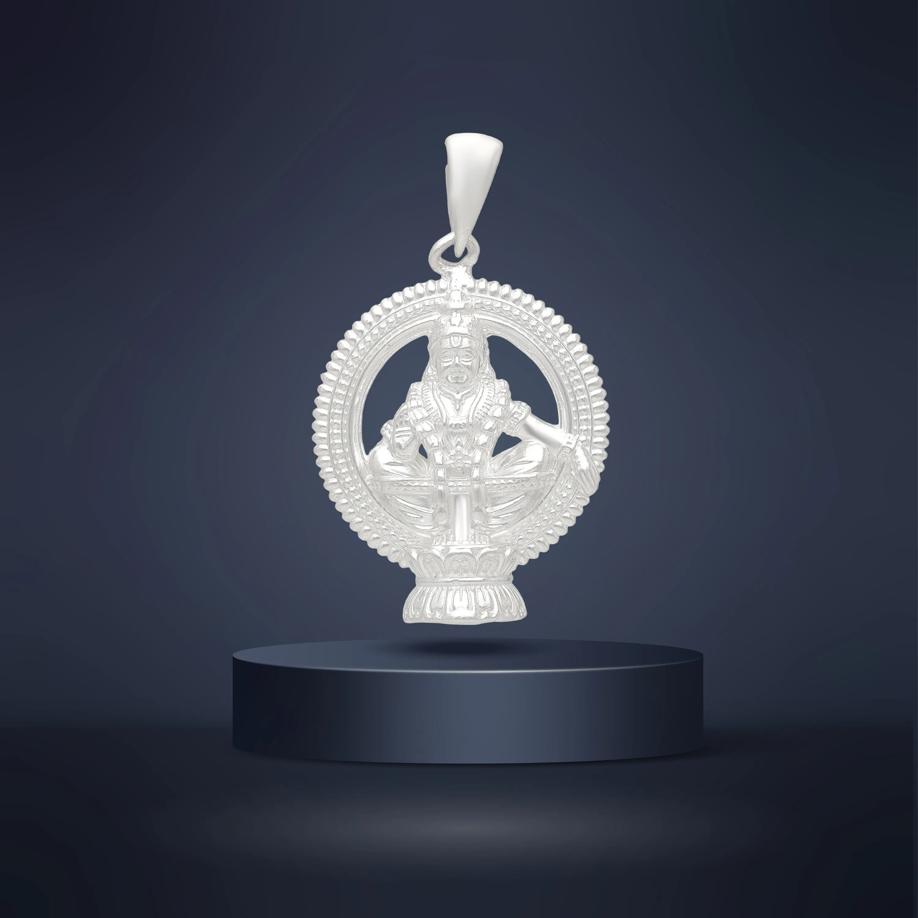 Divinely Detailed And Crafted Silver Ayyappan Locket