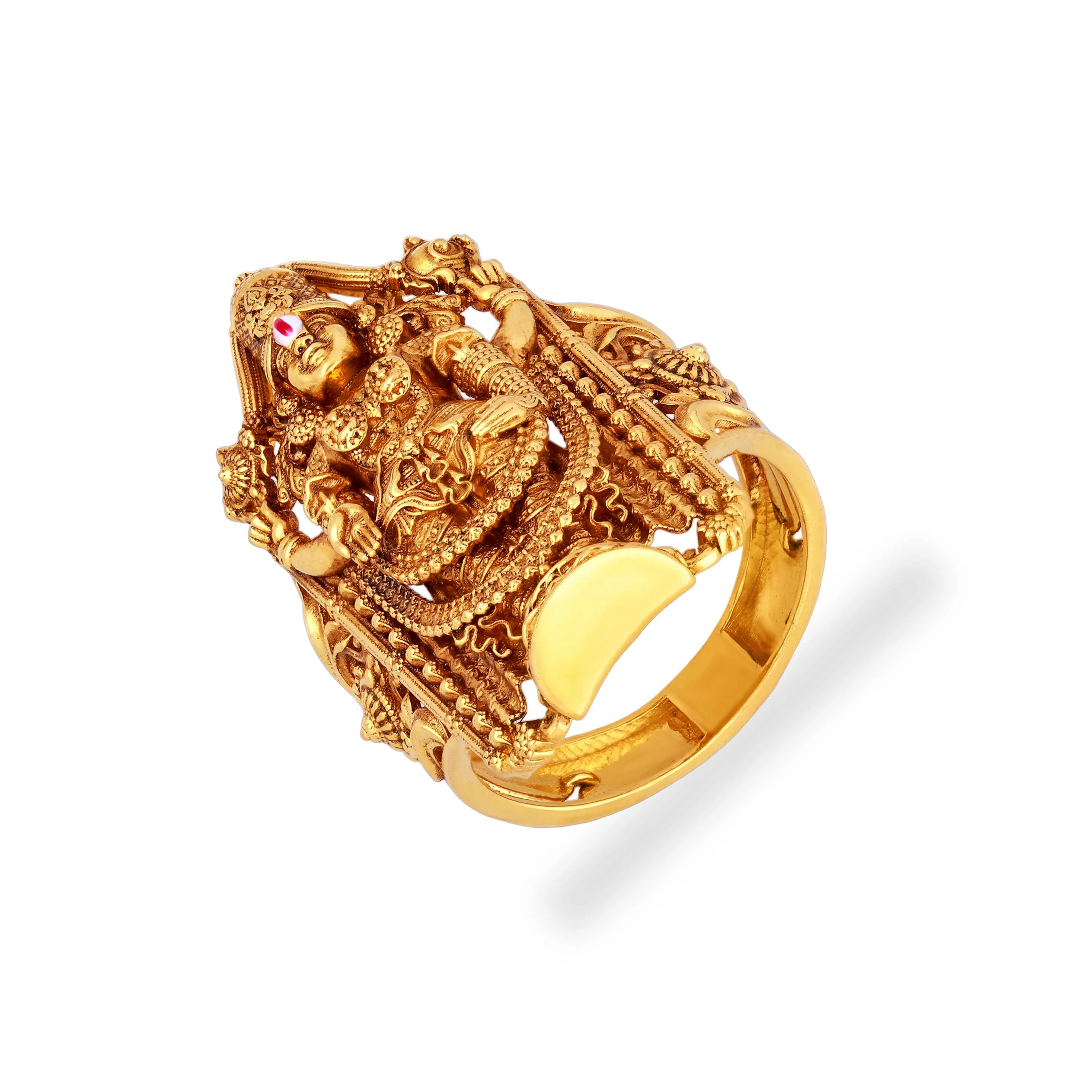 Divinely Crafted Antique Finished Lord Balaji 22KT Gold Ring