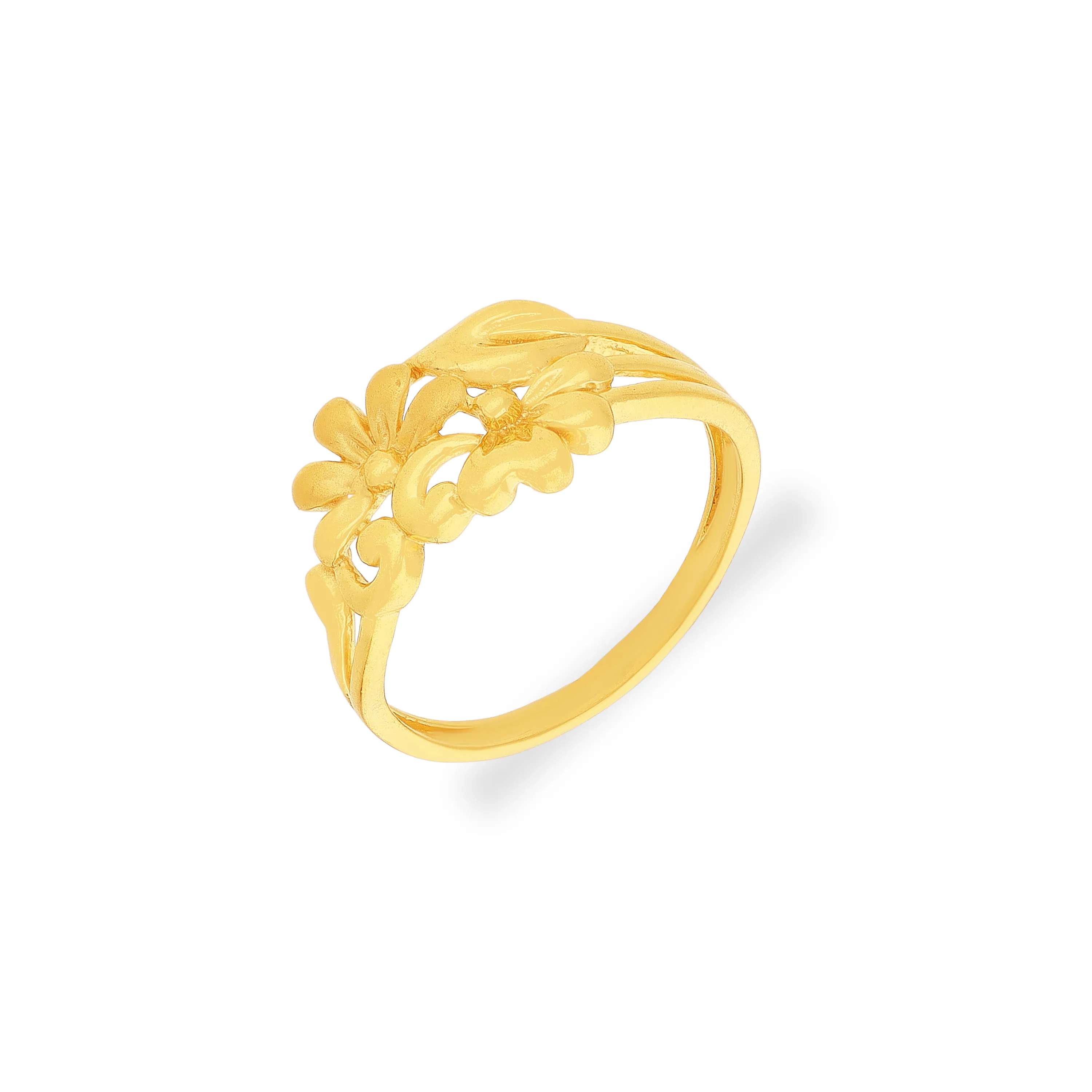 Matte Finished And Detailed 22KT Gold Ring For Women