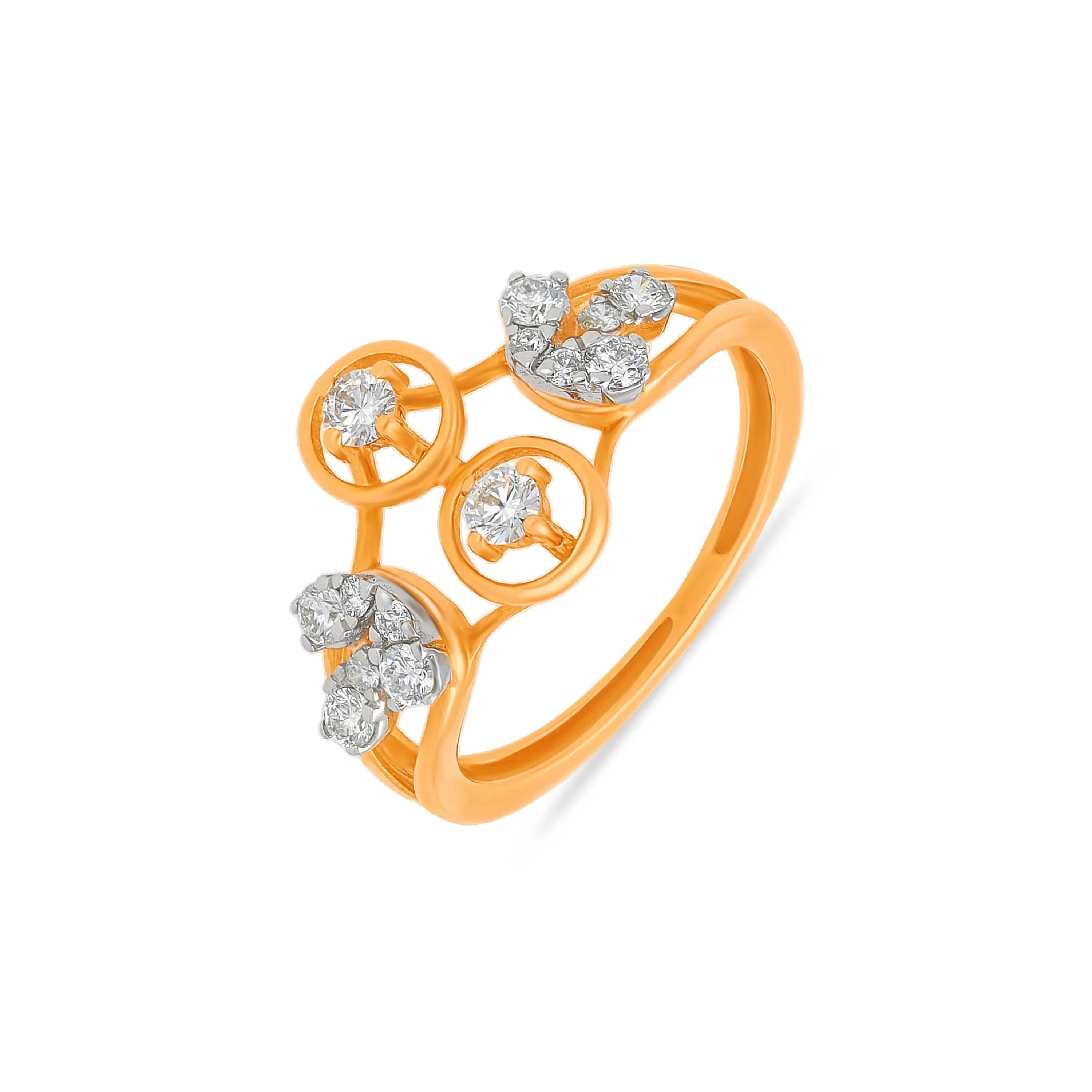 One Of Its Kind Intricately Diamond Studded 18KT Rose Gold Ring