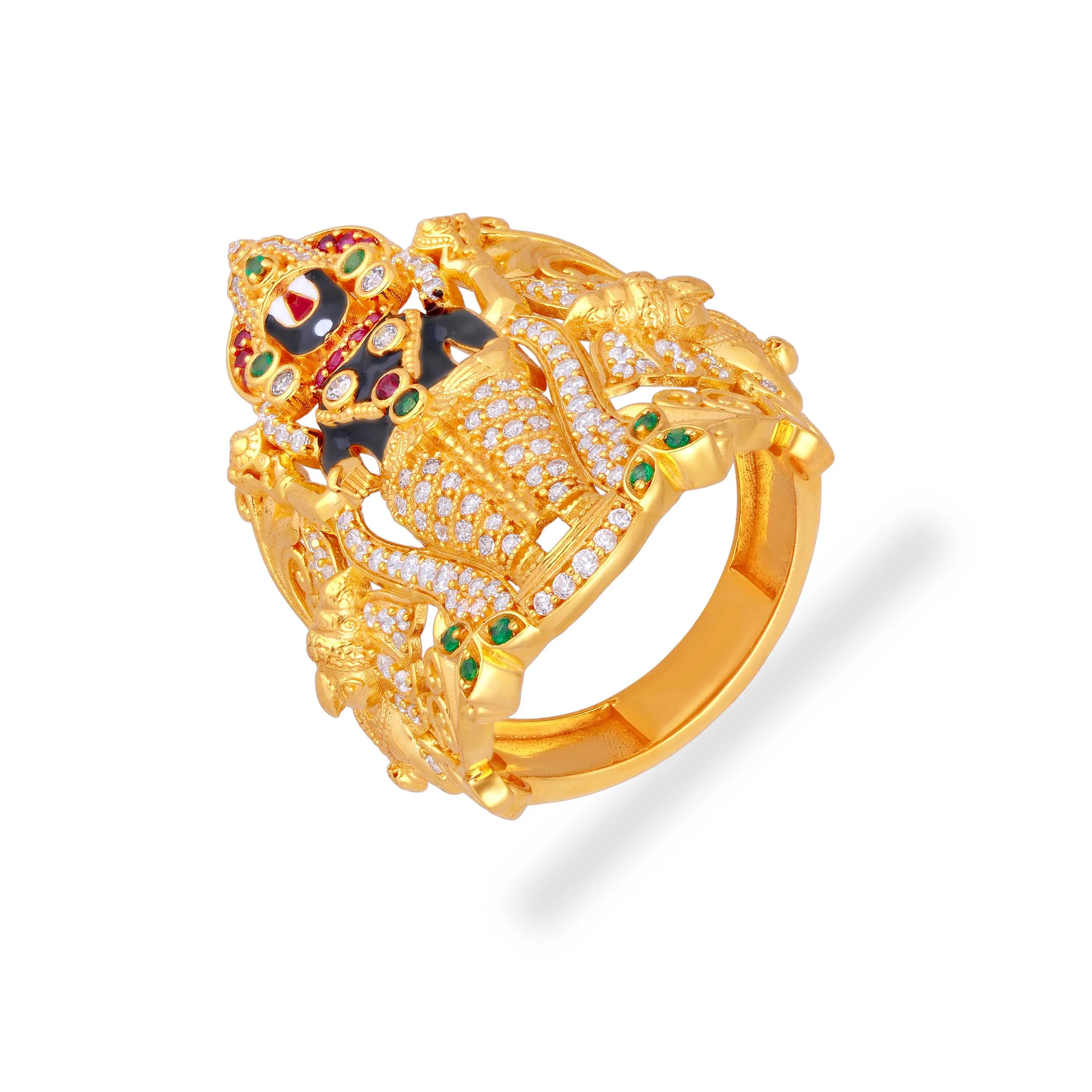 One Of Its Kind Finely Detailed Lord Balaji 22KT Gold Ring
