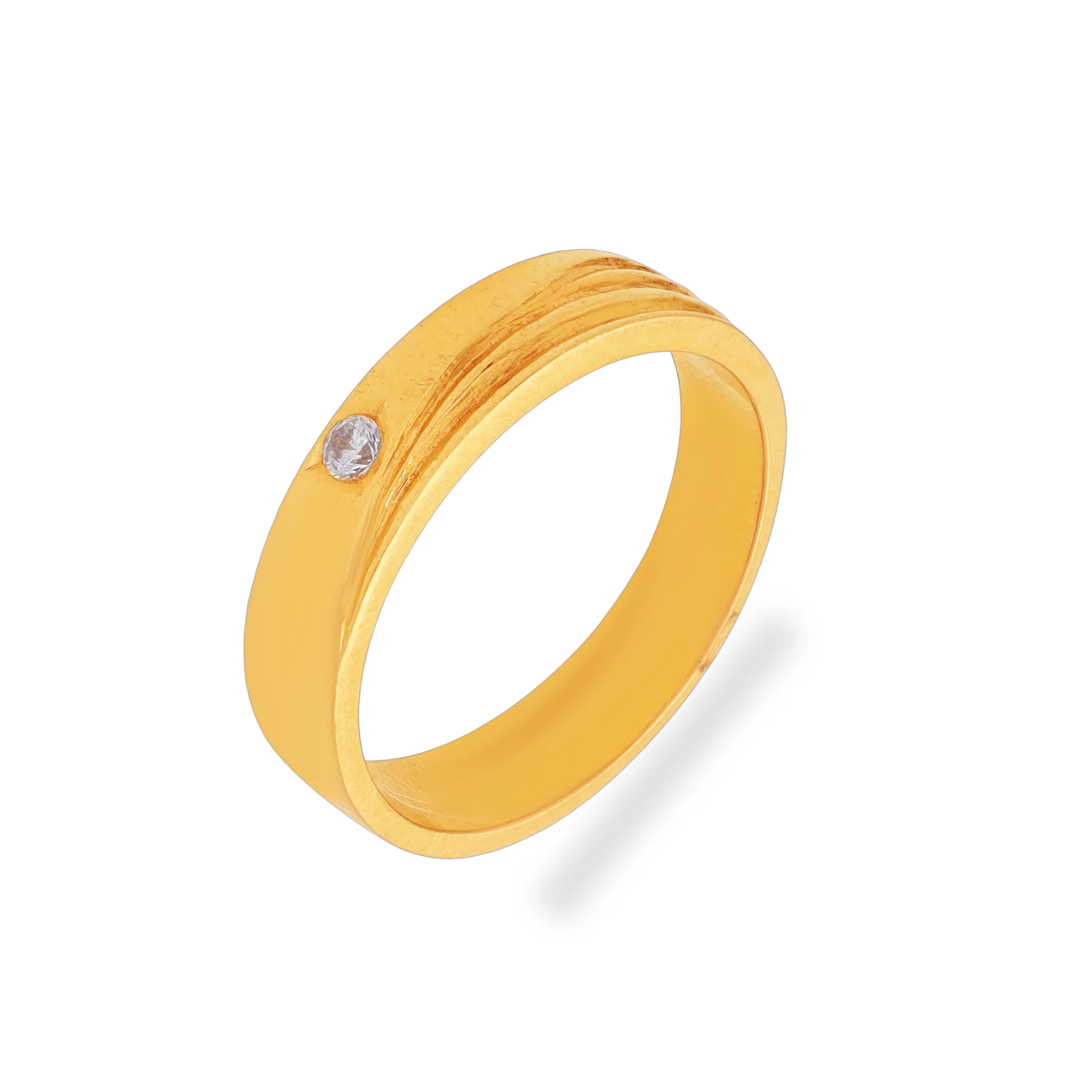 Studded And Detailed 22KT Gold Ring For Women