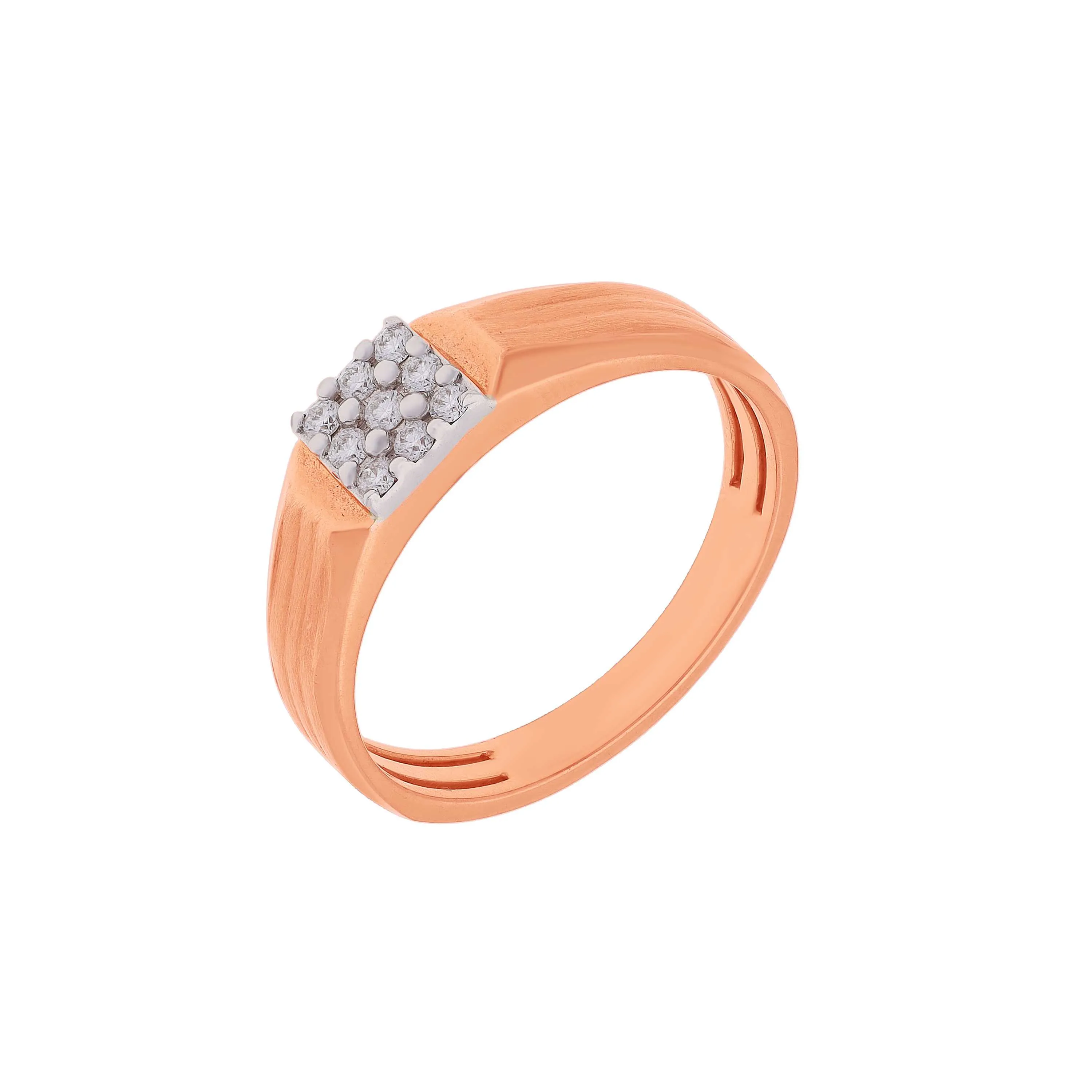 Glamorously Detailed And Diamond Studded 18KT Rose Gold Ring