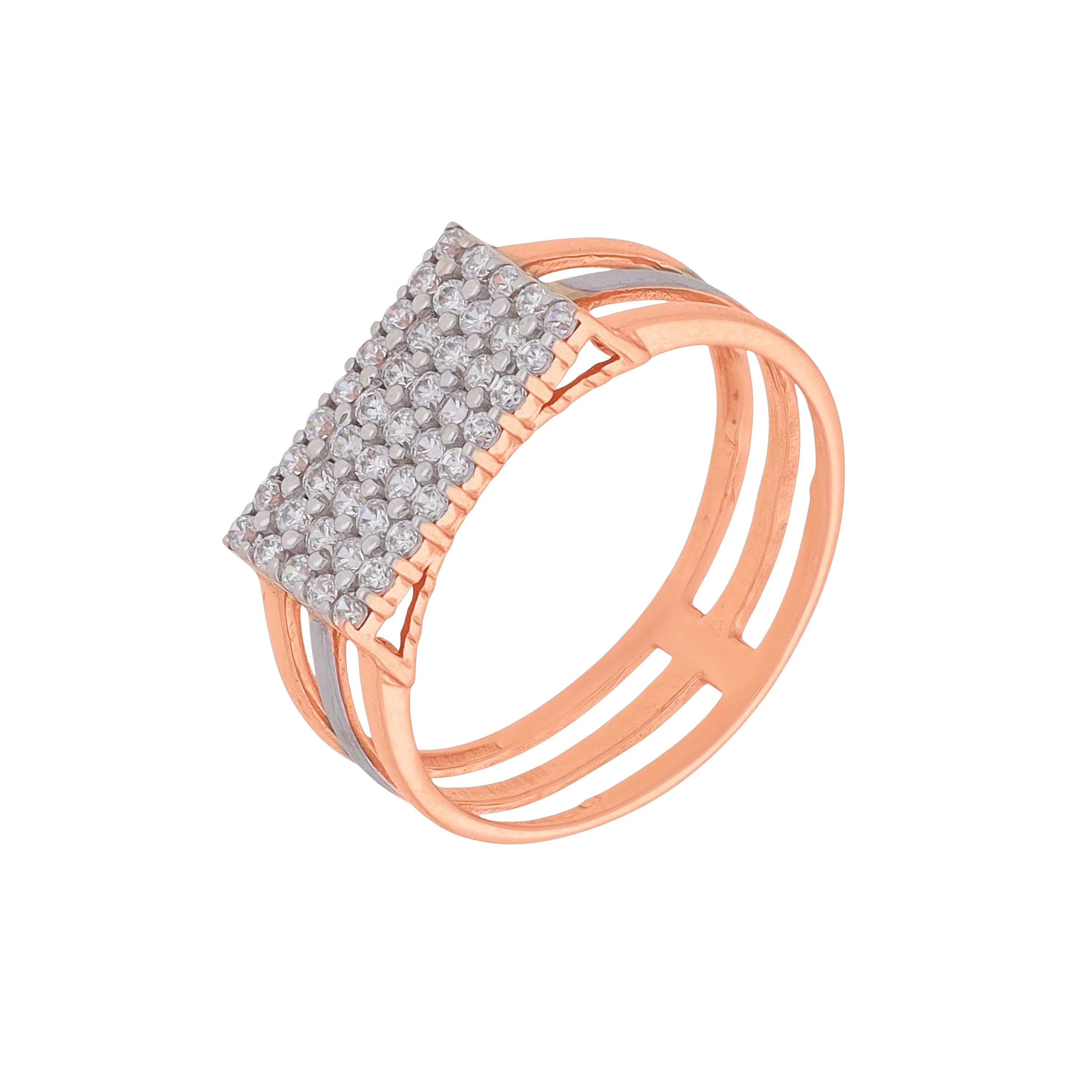Charmingly Detailed And Studded 18KT Rose Gold Ring For Men