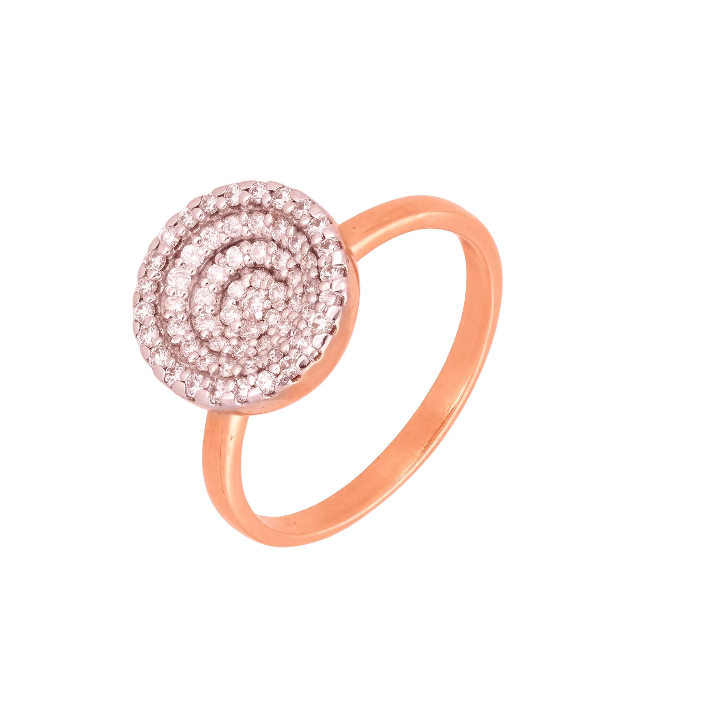 Intricately Detailed And Diamond Studded 18KT Rose Gold Ring